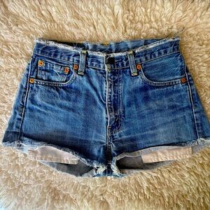 Levi's 505 Vintage Cut Off Blue Jean Shorts